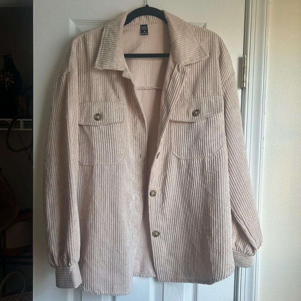 Women's Corduroy Shacket Jacket in Cream